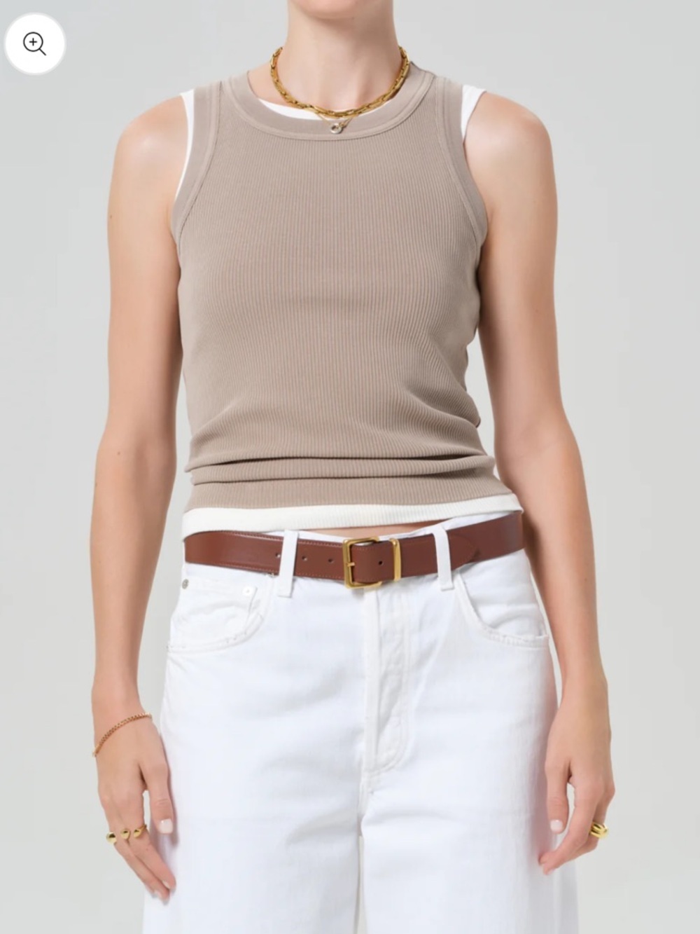 Citizens Of Humanity Isabel Rib Tank Top In Sandatlas